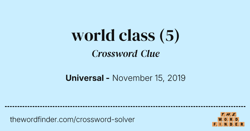 world class crossword clue image
