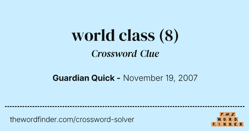 world class crossword clue image