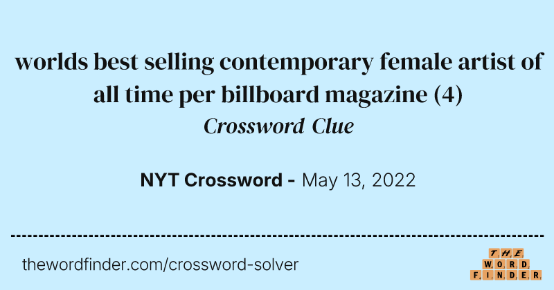 worlds best selling contemporary female artist of all time per billboard magazine crossword clue image