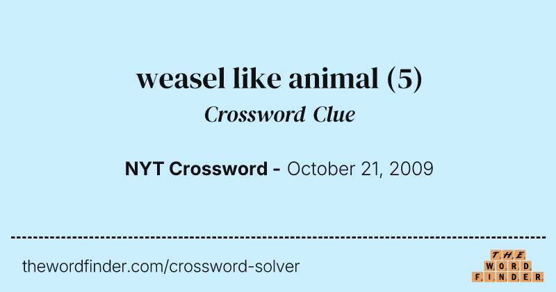 weasel like animal crossword clue image