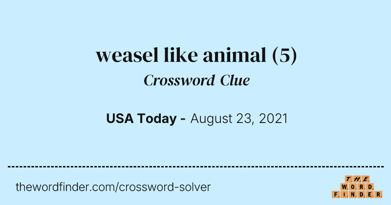 weasel like animal crossword clue image