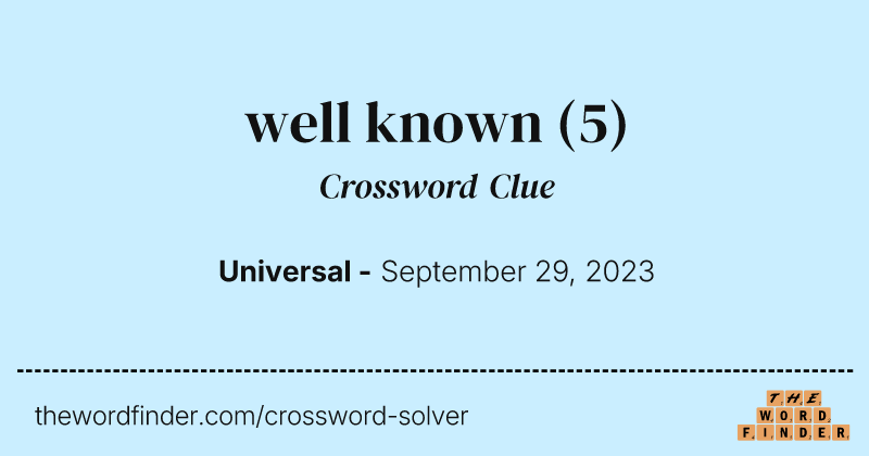 well known crossword clue image