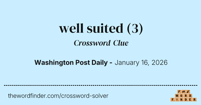 well suited crossword clue image