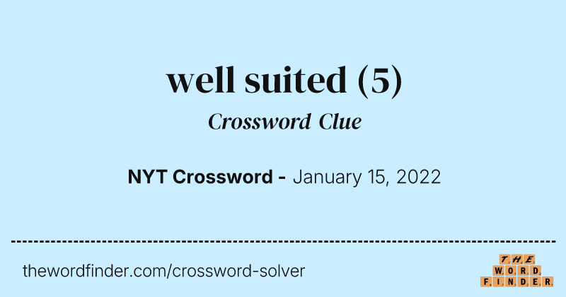 well suited crossword clue image