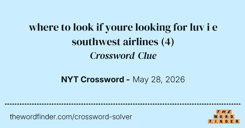 where to look if youre looking for luv i e southwest airlines crossword clue image