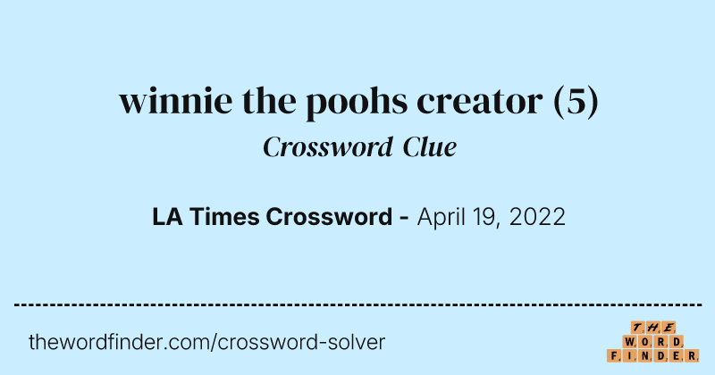 winnie the poohs creator crossword clue image