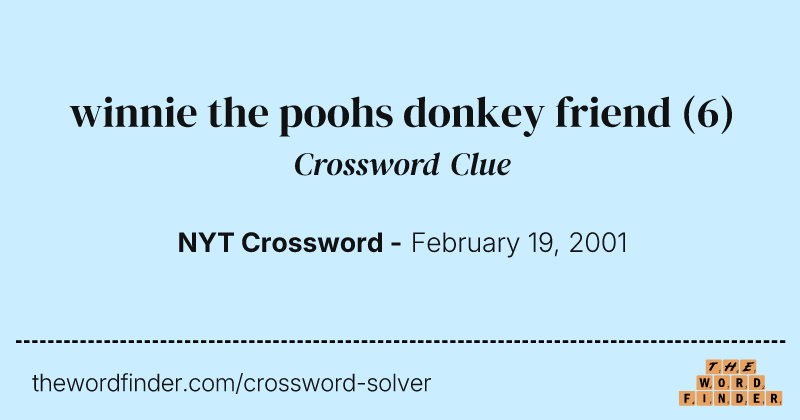 winnie the poohs donkey friend crossword clue image