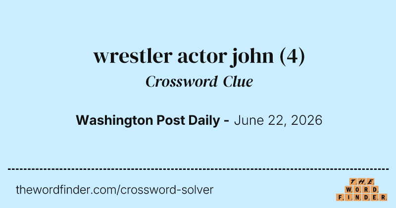 wrestler actor john crossword clue image