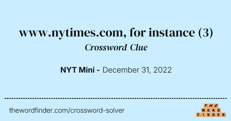 www.nytimes.com, for instance crossword clue image