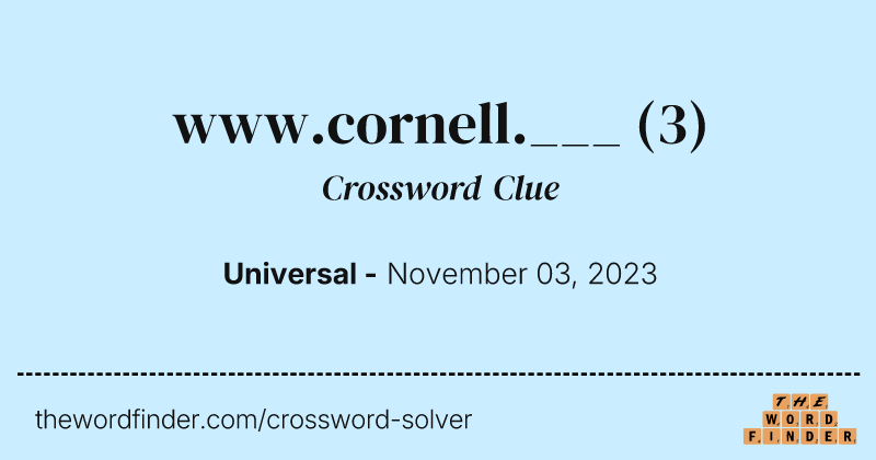 www.cornell.___ crossword clue image