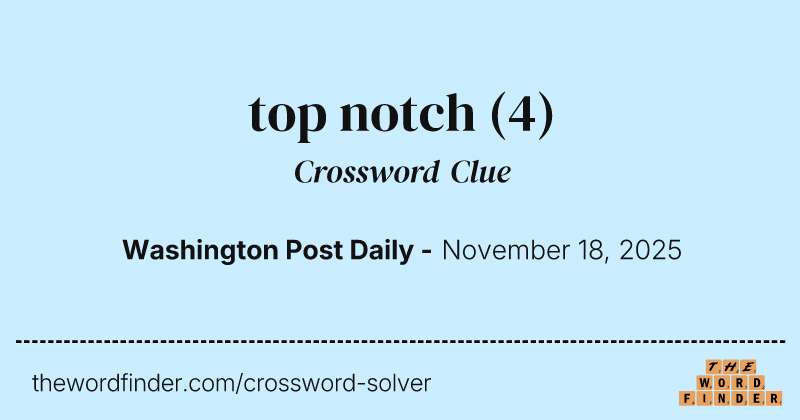 top notch crossword clue image