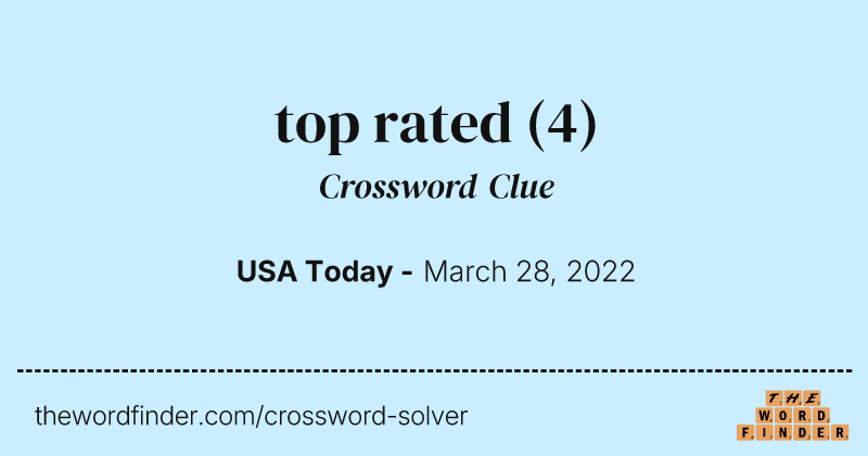 top rated crossword clue image