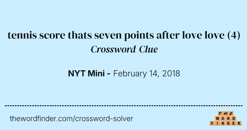 tennis score thats seven points after love love crossword clue image