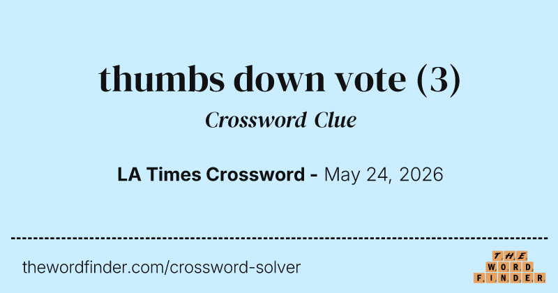 thumbs down vote crossword clue image