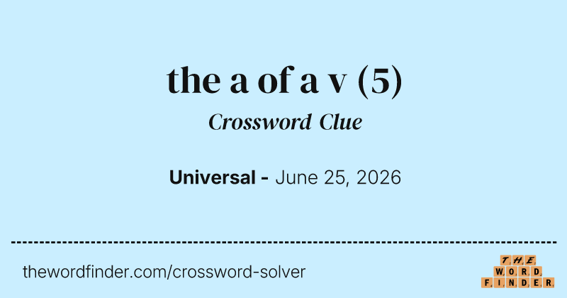 the a of a v crossword clue image