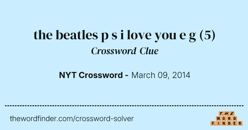 the beatles p s i love you e g crossword clue image