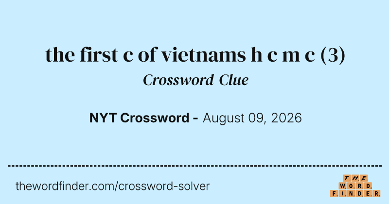the first c of vietnams h c m c crossword clue image