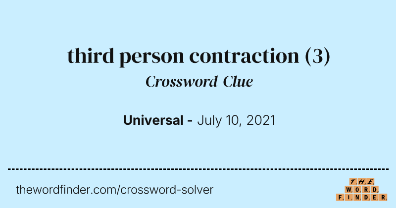 third person contraction crossword clue image