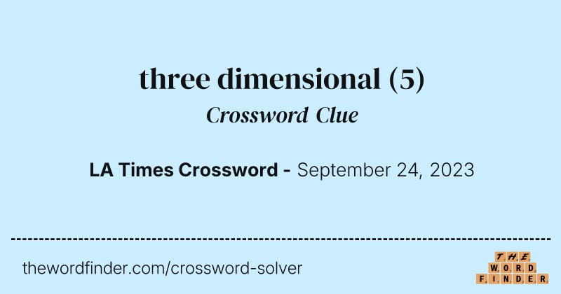 three dimensional crossword clue image