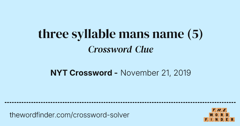 three syllable mans name crossword clue image