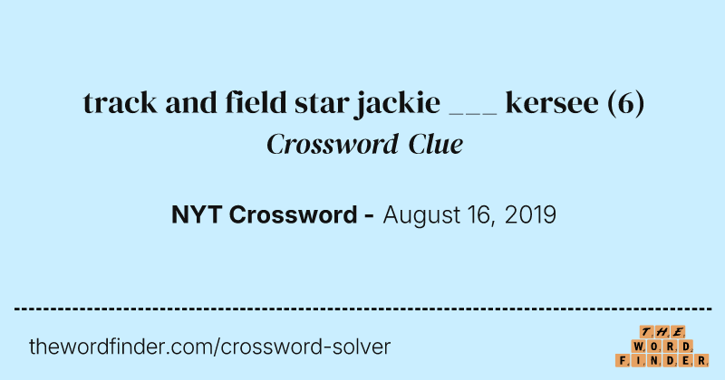 track and field star jackie ___ kersee crossword clue image