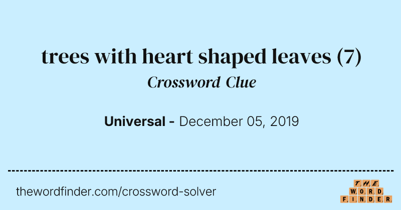 trees with heart shaped leaves crossword clue image