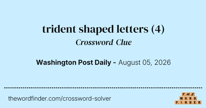 trident shaped letters crossword clue image