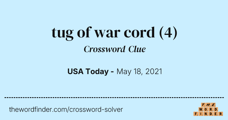 tug of war cord crossword clue image
