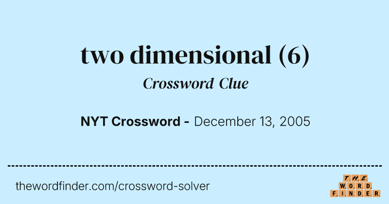 two dimensional crossword clue image