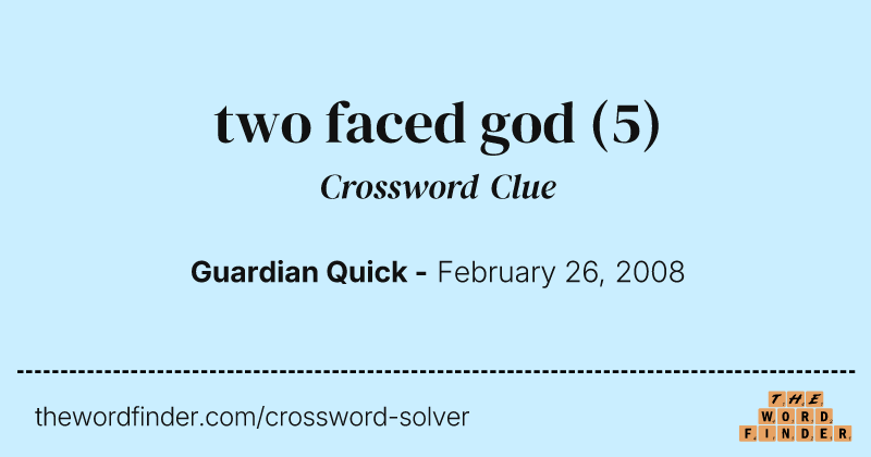 two faced god crossword clue image