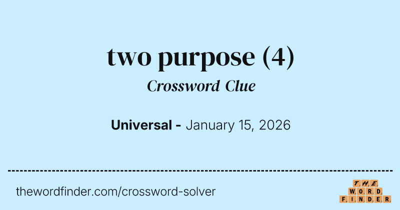 two purpose crossword clue image