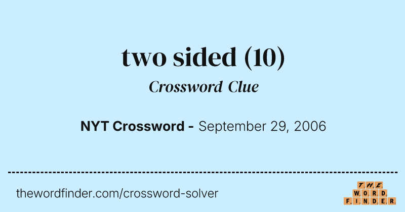 two sided crossword clue image