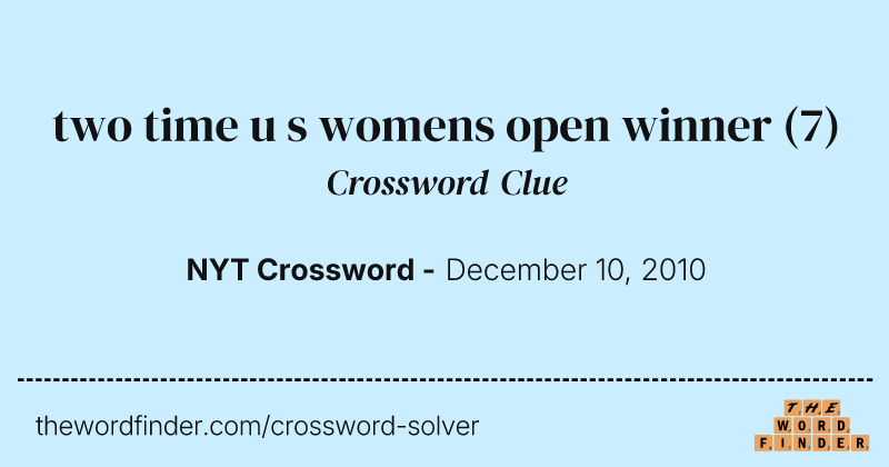 two time u s womens open winner crossword clue image