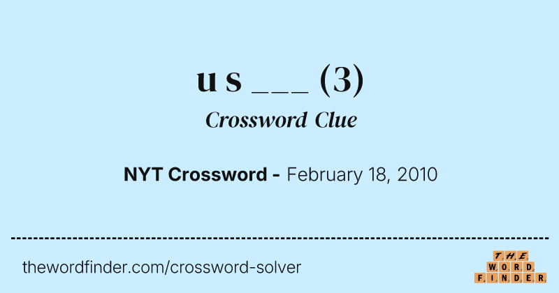 u s ___ crossword clue image
