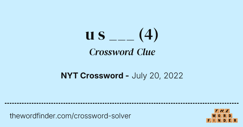 u s ___ crossword clue image