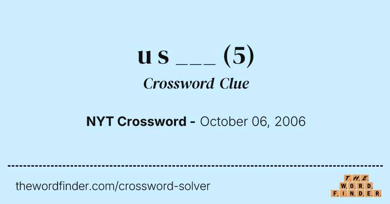 u s ___ crossword clue image