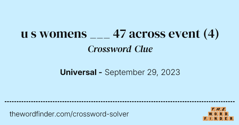 u s womens ___ 47 across event crossword clue image