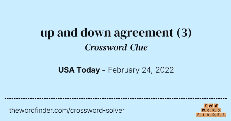 up and down agreement crossword clue image