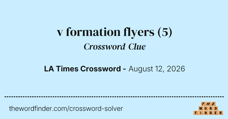 v formation flyers crossword clue image