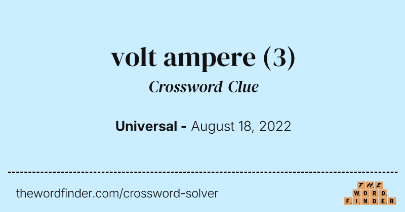 volt ampere crossword clue image