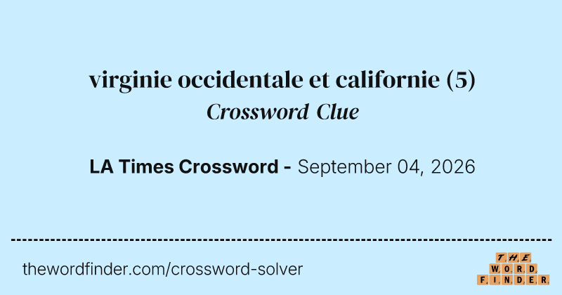 virginie occidentale et californie crossword clue image