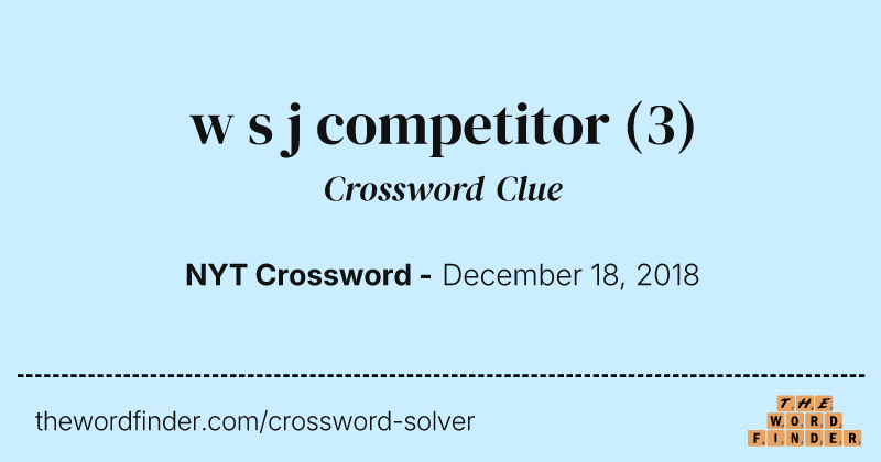 w s j competitor crossword clue image