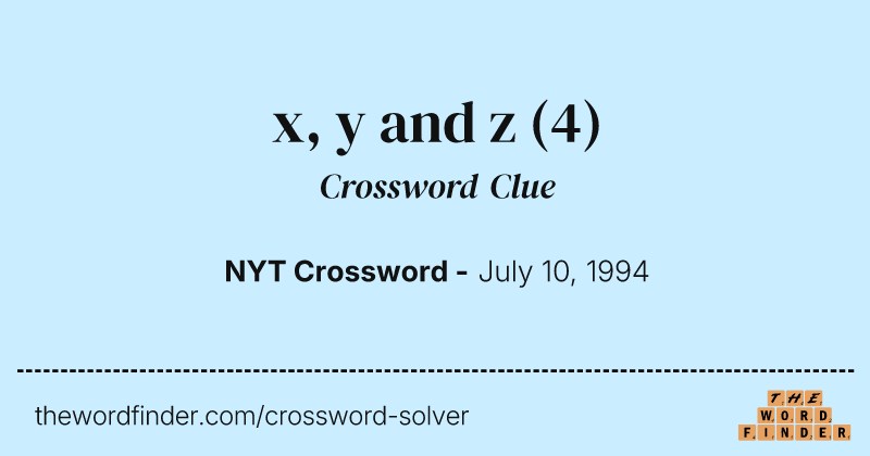 x, y and z crossword clue image