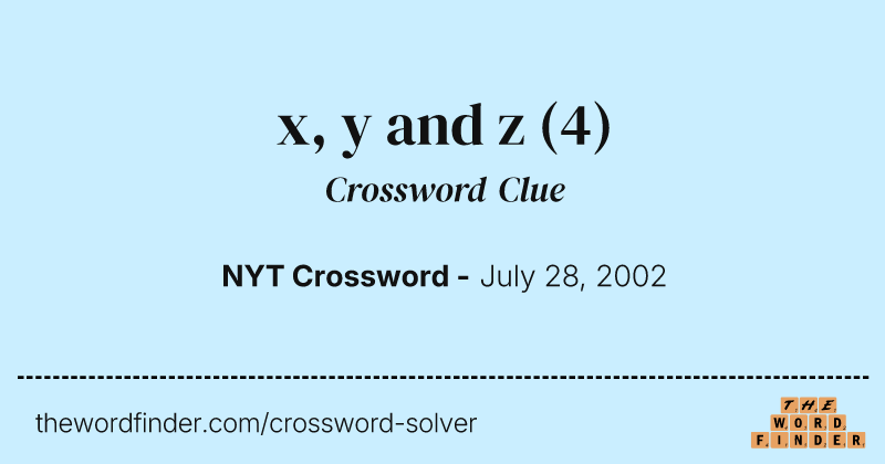 x, y and z crossword clue image