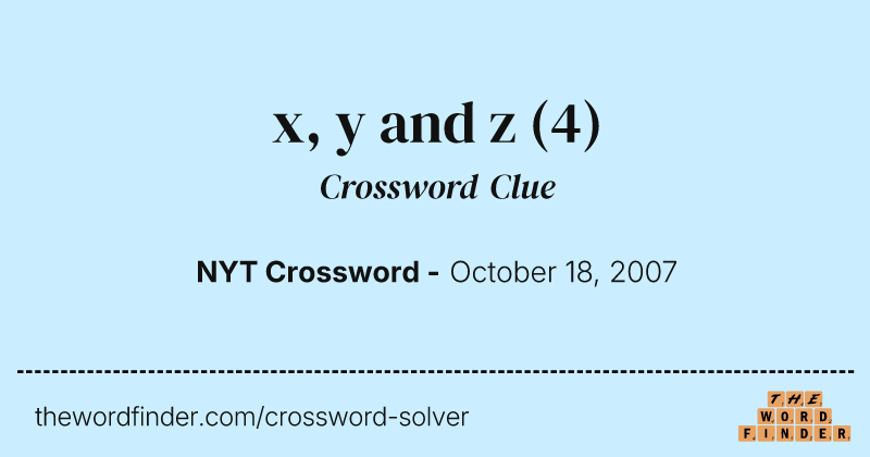 x, y and z crossword clue image
