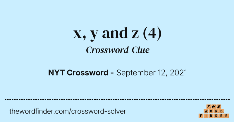 x, y and z crossword clue image