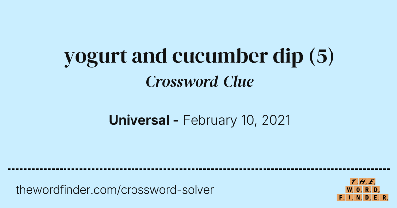 yogurt and cucumber dip crossword clue image
