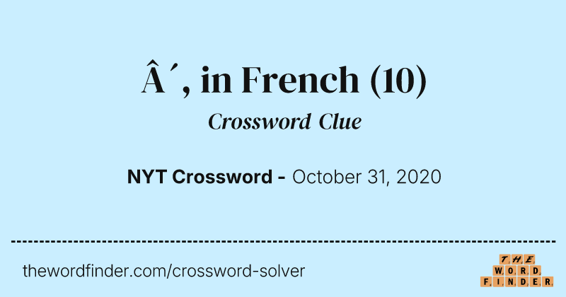 ´, in French crossword clue image