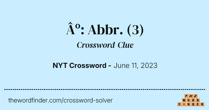 º: Abbr. crossword clue image