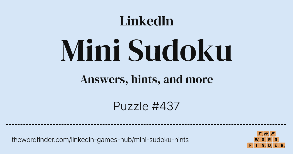 Mini Sudoku Answer Today — Hints & Solver | The Word Finder